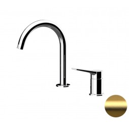 Смеситель для раковины Remer Slash SL57BG, золото брашированное