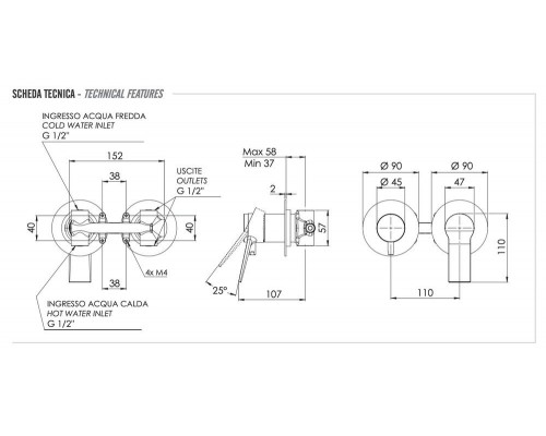 Смеситель для душа Remer Slash SL92ZP