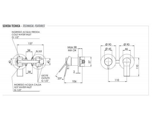 Смеситель для душа Remer Slash SL93ZP