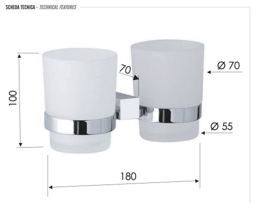 Стакан двойной Remer SQ SQ16CR