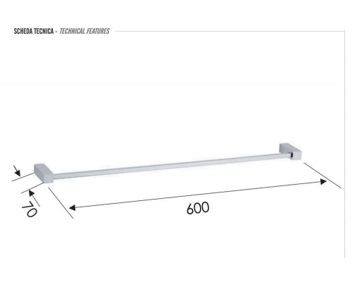Полотенцедержатель 60 см Remer SQ SQ30CR