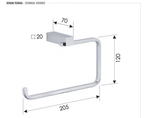 Полотенцедержатель Remer SQ SQ44CR
