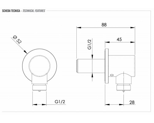 Шланговое подключение для душа Remer INOX SS309, нержавеющая сталь