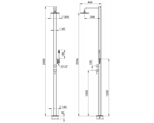 Душевая система напольная Remer SS331Q2L7MMUFM20