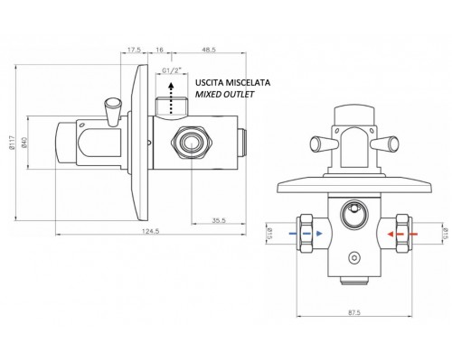 Кран порционный для душа Remer Tempor TE30M