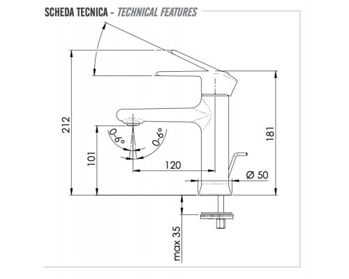 Смеситель для раковины Remer Vanity V10