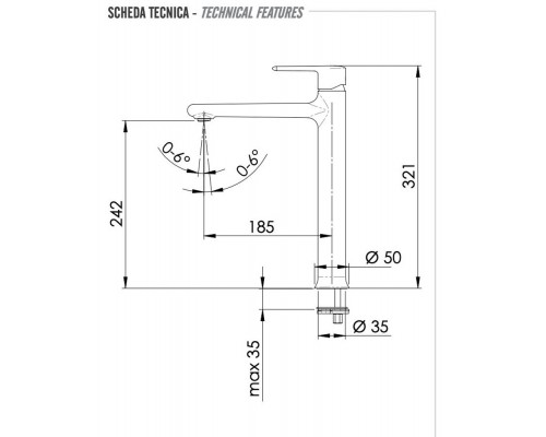 Смеситель для раковины Remer Vanity V11L