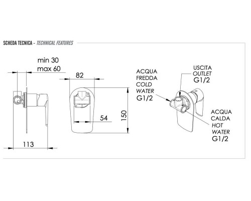 Смеситель для душа Remer Vanity V30