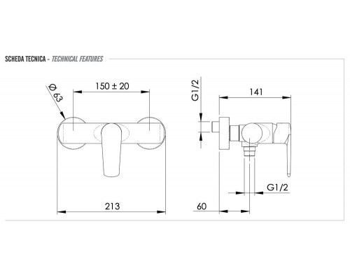 Смеситель для душа Remer Vanity V33