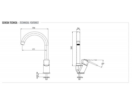 Смеситель для кухни Remer Vanity V42B