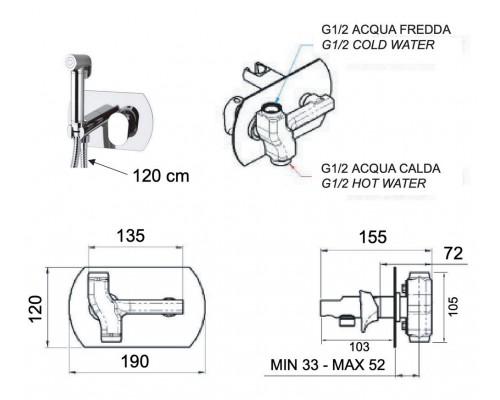 Гигиенический душ Remer Vanity V60W