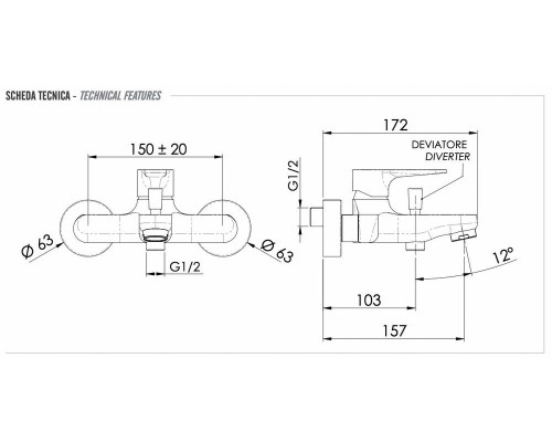 Смеситель для ванны Remer Winner W05
