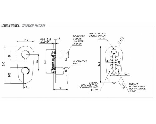 Смеситель для душа Remer Winner W93