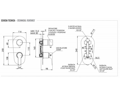 Смеситель для душа Remer Winner W937