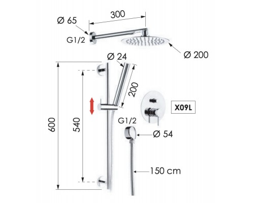 Душевая система Remer X Style X09S01
