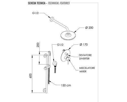 Душевая система Remer X Style X09S01EC20