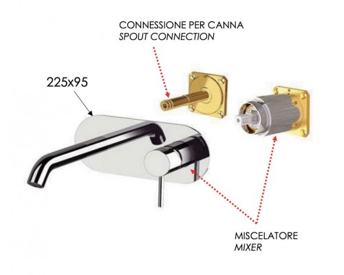 Смеситель для раковины Remer X Style X15KBXV, сталь