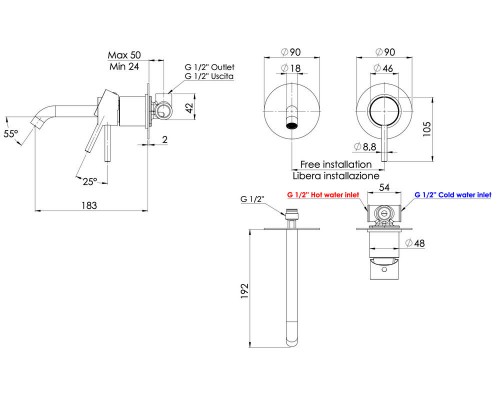 Смеситель для раковины Remer X Style X15LC