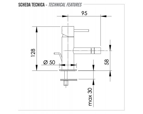 Смеситель для биде Remer X Style X20XV, сталь