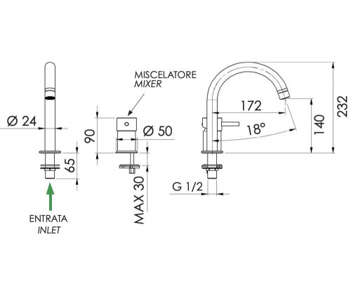 Смеситель для раковины Remer X Style X57BO, белый матовый