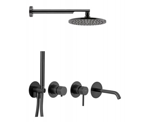 Душевая система Remer X Style X96D3SETCFP, черный брашированный хром