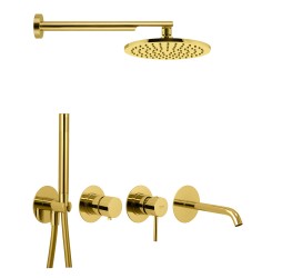 Душевая система Remer X Style X96D3SETDO, золото глянцевое