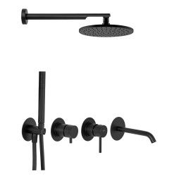 Душевая система Remer X Style X96D3SETNO, черный матовый