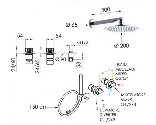 Душевая система Remer X Style X96S02