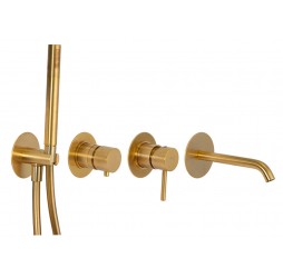 Смеситель для ванны Remer X Style X96S03ROXXBG, золото брашированное