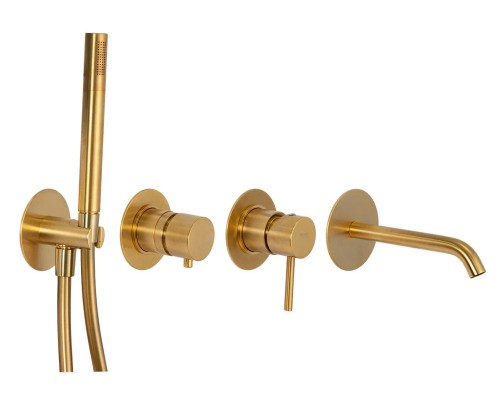 Смеситель для ванны Remer X Style X96S03ROXXBG, золото брашированное