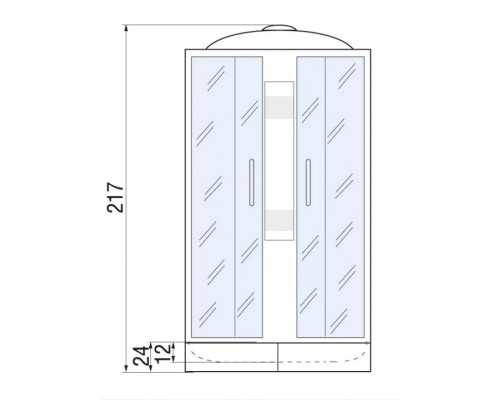 Душевая кабина River LENA 90х90 матовое стекло, профиль хром матовый