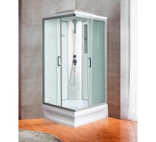 Душевая кабина River QUADRO Б/К 80х80 без крыши, матовое стекло, профиль хром матовый