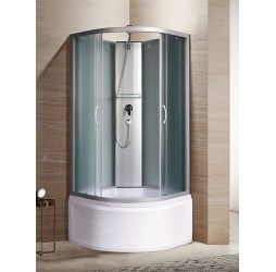 Душевая кабина River NARA Б/К 80х80 без крыши, матовое стекло, профиль хром матовый