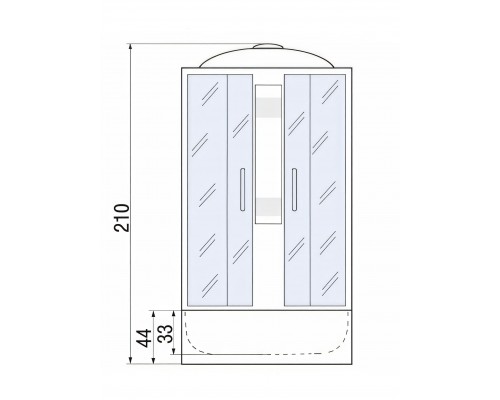 Душевая кабина River NARA 90х90 матовое стекло, профиль хром матовый