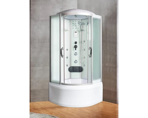 Душевая кабина River TEMZA 100х100 матовое стекло, профиль хром матовый