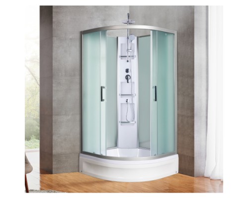 Душевая кабина River AMUR Б/К 90х90 без крыши,матовое стекло, профиль хром матовый