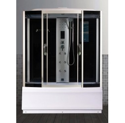 Душевая кабина River DUNAY 150х80 тонированное стекло, профиль хром матовый