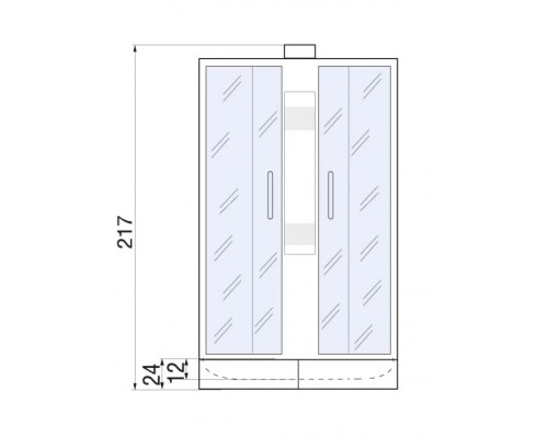 Душевая кабина River AMUR 90х90 матовое стекло, профиль хром матовый