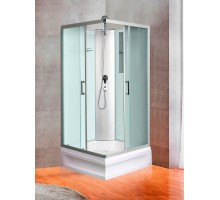 Душевая кабина River QUADRO Б/К 90х90 без крыши, матовое стекло, профиль хром матовый