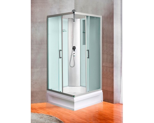 Душевая кабина River QUADRO Б/К 90х90 без крыши, матовое стекло, профиль хром матовый