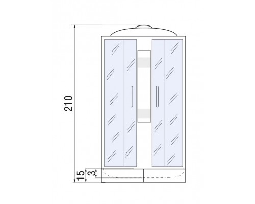 Душевая кабина River NARA LIGHT 80х80 матовое стекло, профиль хром матовый