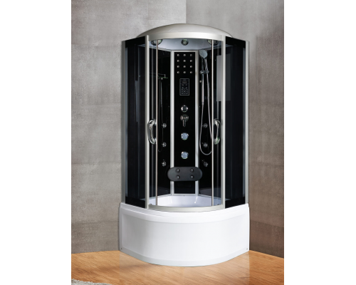 Душевая кабина River TEMZA 90х90 тонированное стекло, профиль хром матовый