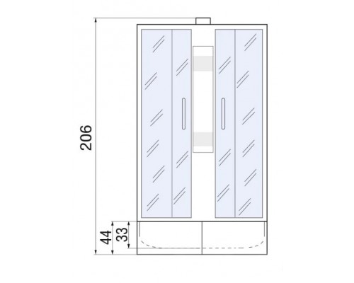 Душевая кабина River NARA Б/К 90х90 без крыши, матовое стекло, профиль хром матовый