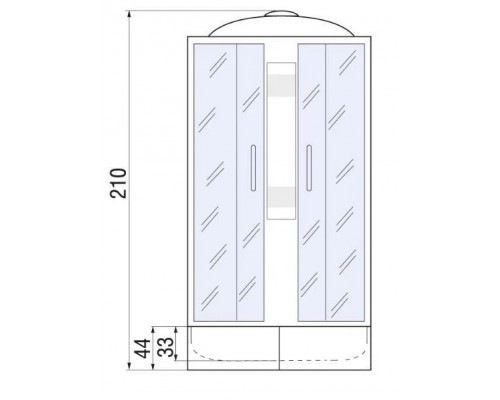Душевая кабина River NARA 110х80 матовое стекло, профиль хром матовый, правая