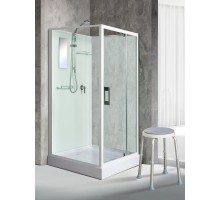 Душевая кабина River TANA Б/К 100х100 без крыши матовое стекло, профиль хром матовый