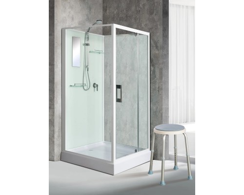 Душевая кабина River TANA Б/К 100х100 без крыши матовое стекло, профиль хром матовый