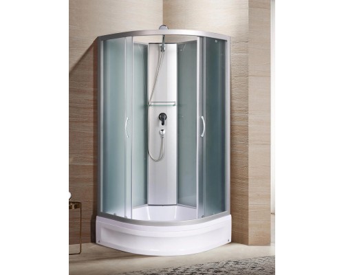 Душевая кабина River NARA Б/К 100х100 без крыши, матовое стекло, профиль хром матовый