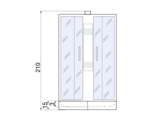 Душевая кабина River NARA Б/К 100х100 без крыши, матовое стекло, профиль хром матовый