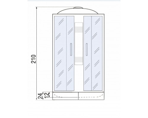 Душевая кабина River NARA 80х80 матовое стекло, профиль хром матовый