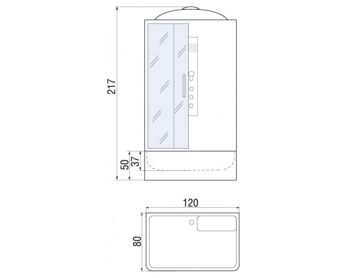 Душевая кабина River VITIM 120х80 тонированное стекло, профиль хром матовый